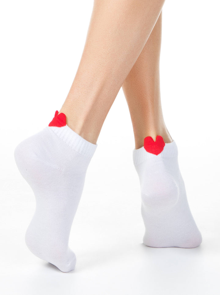 Носки женские короткие хлопковые с пикотом-«сердечком» Conte Active 221