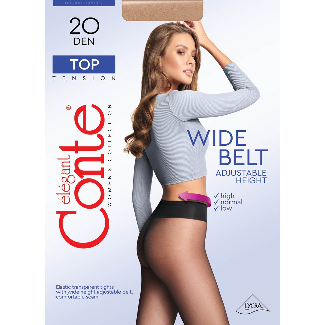 Tights Conte Top 20 Den - Low Waist Adjustable Belt