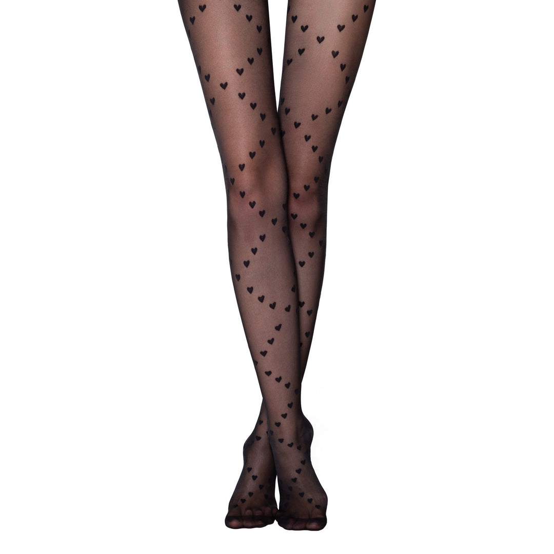 Fantasy Tights Conte Dolce Vita - Hearts With Lace-Up Imitation