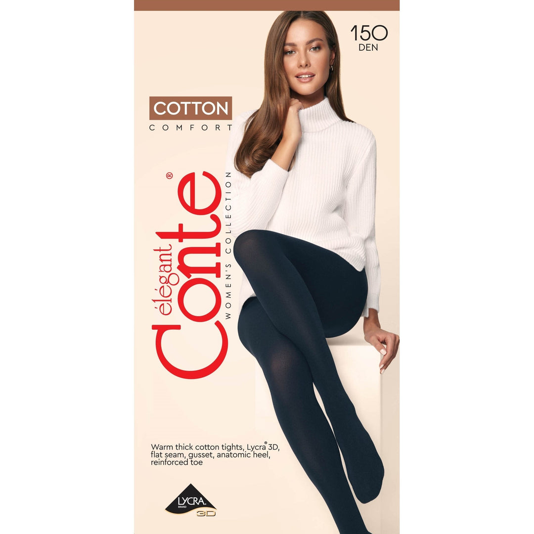 Tights Conte Cotton 150 Den - Warm Opaque