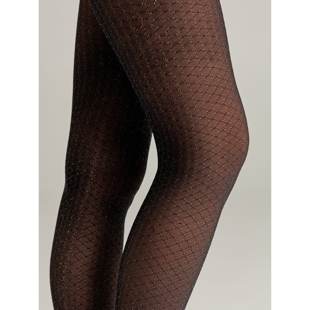 Fantasy Tights Conte Silver - Shining Openwork Honeycomb Pattern