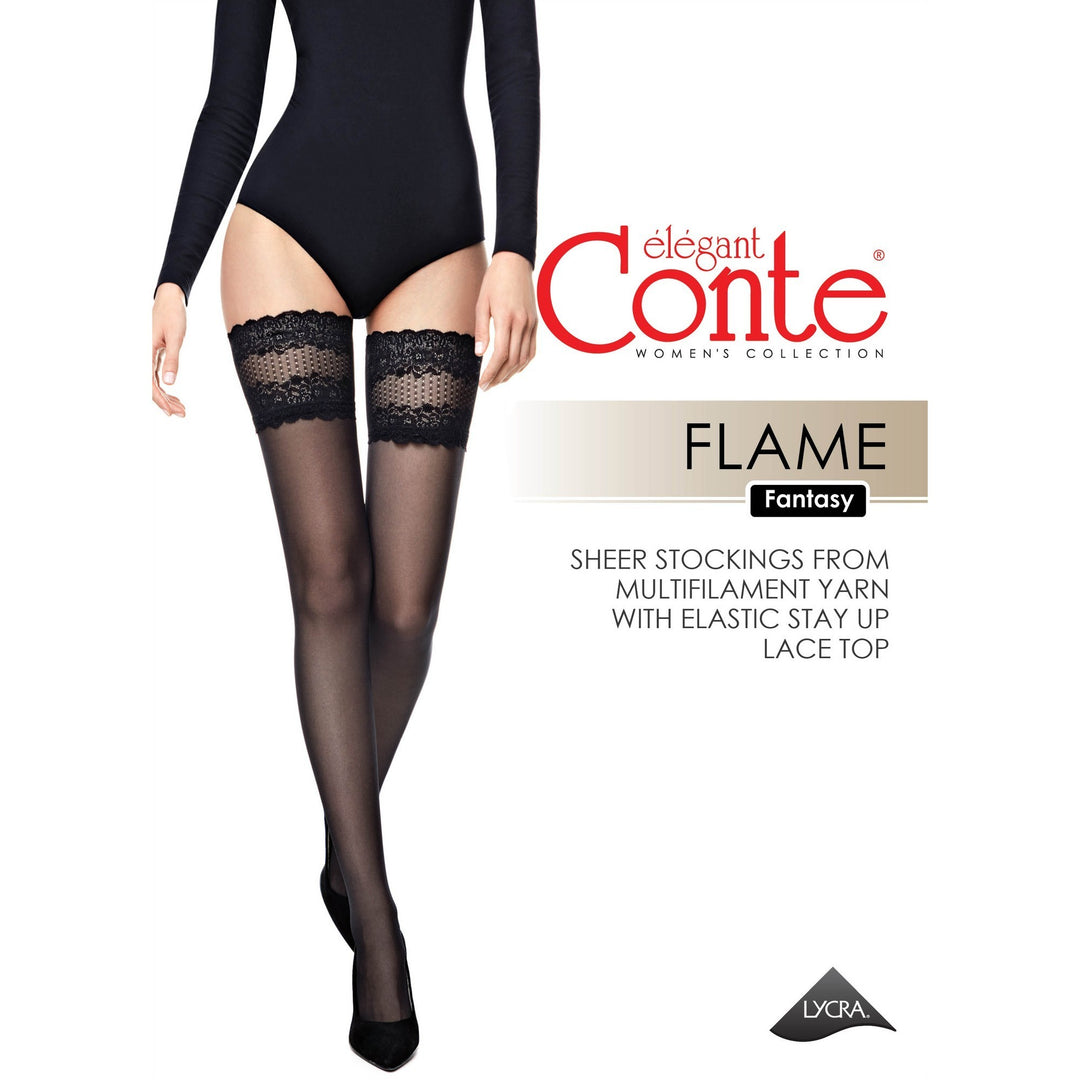 Fantasy Stockings Conte Flame - Silicone Lace Top